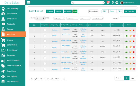 Delta Sales Activity Management