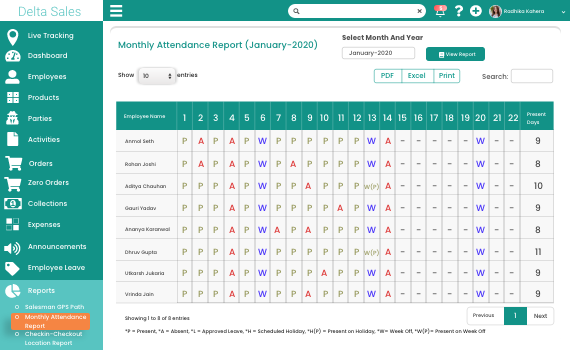 Delta Sales Module Attendance And Leaves Mgmt